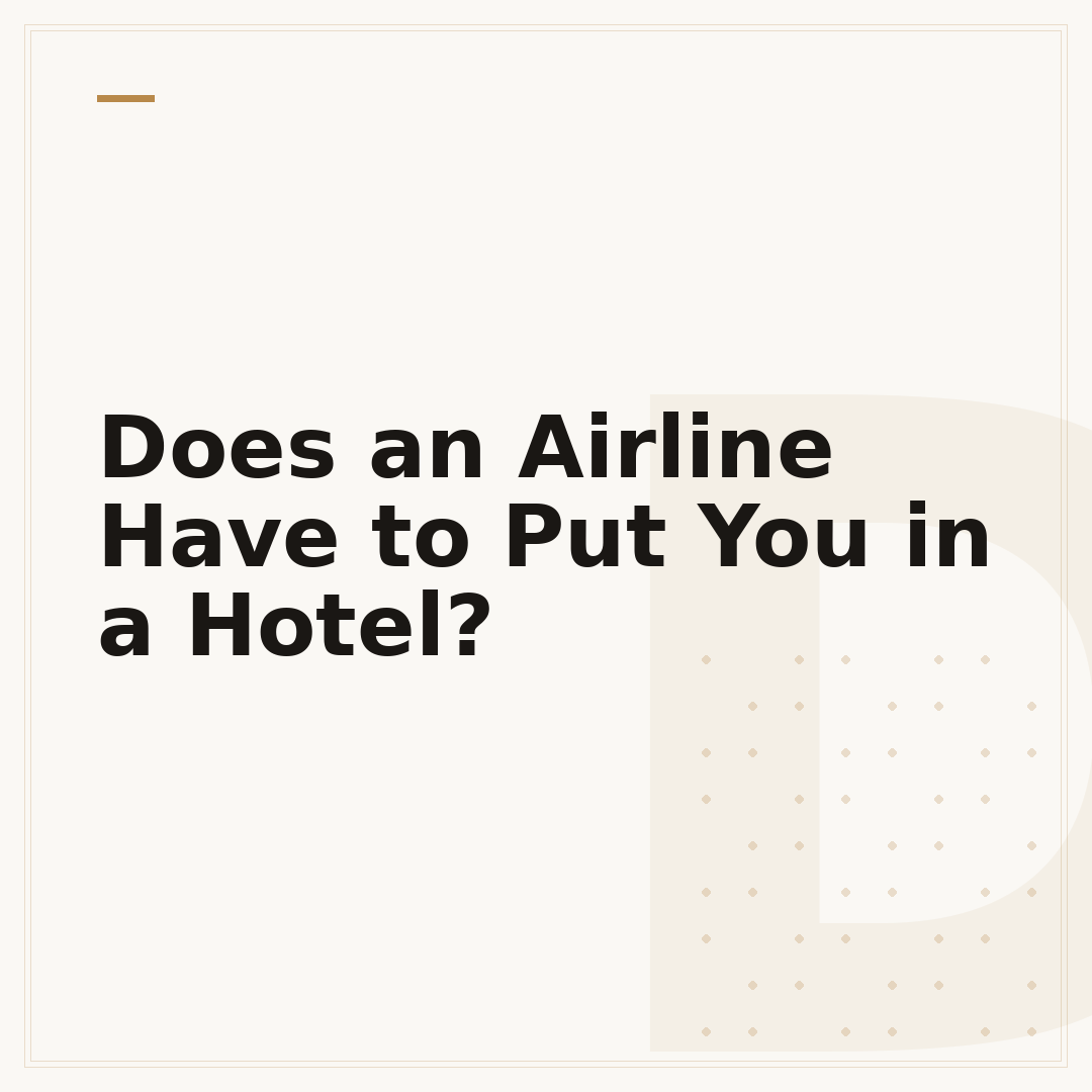Does an Airline Have to Put You in a Hotel?