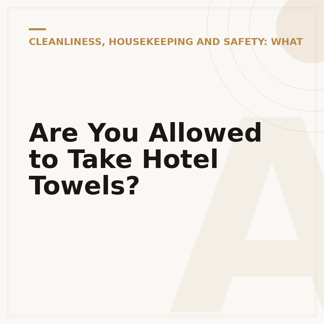 Are You Allowed to Take Hotel Towels?