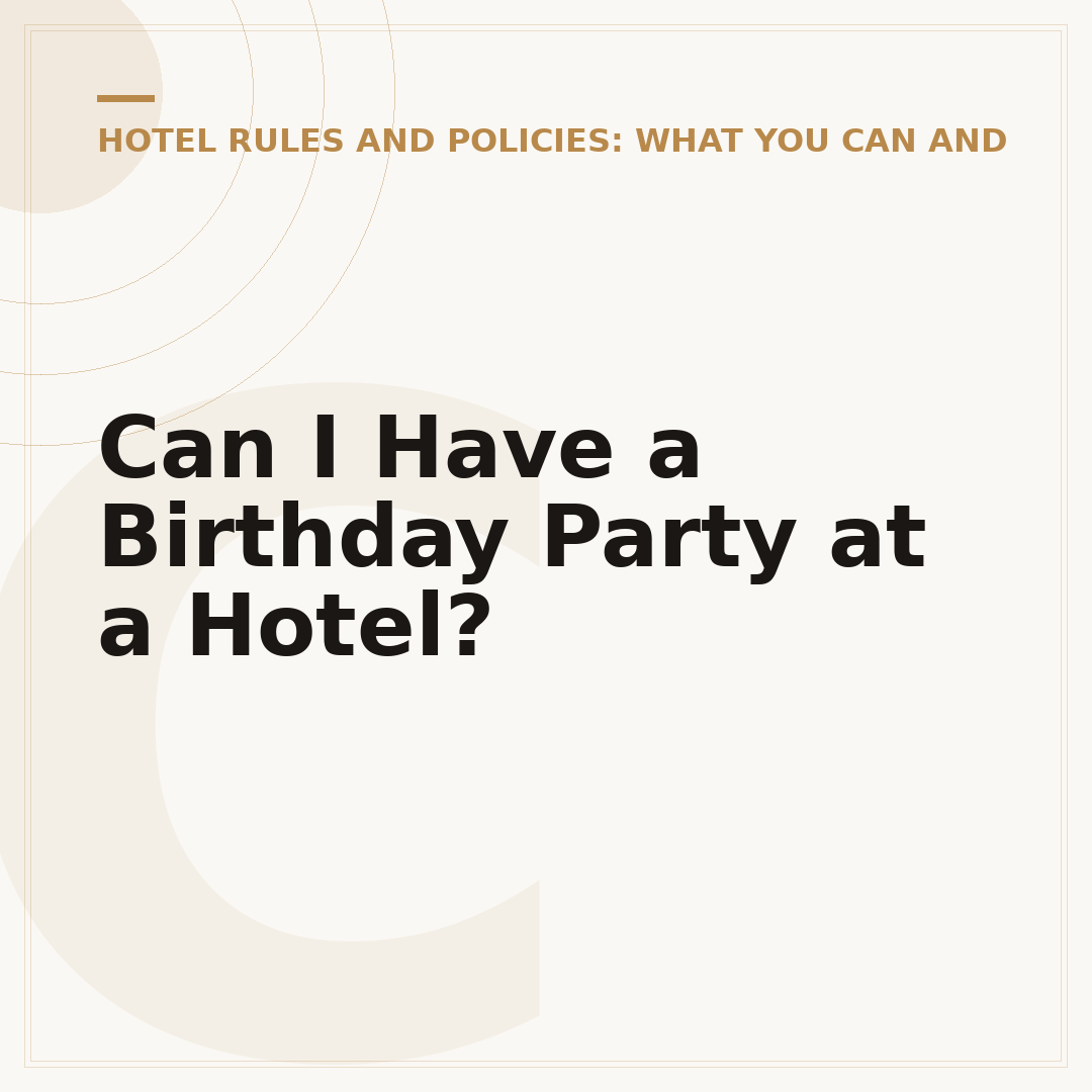Can I Have a Birthday Party at a Hotel?