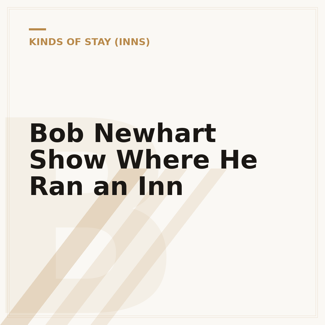 Bob Newhart Show Where He Ran an Inn