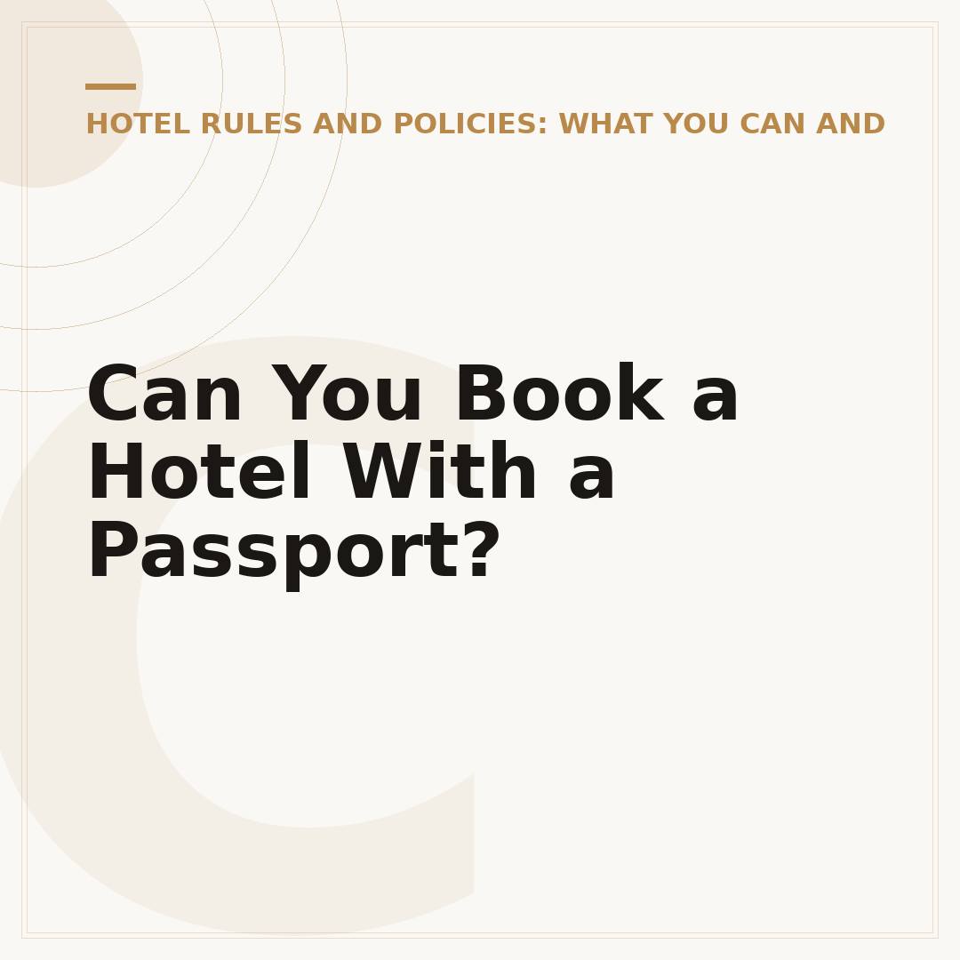 Can You Book a Hotel With a Passport?