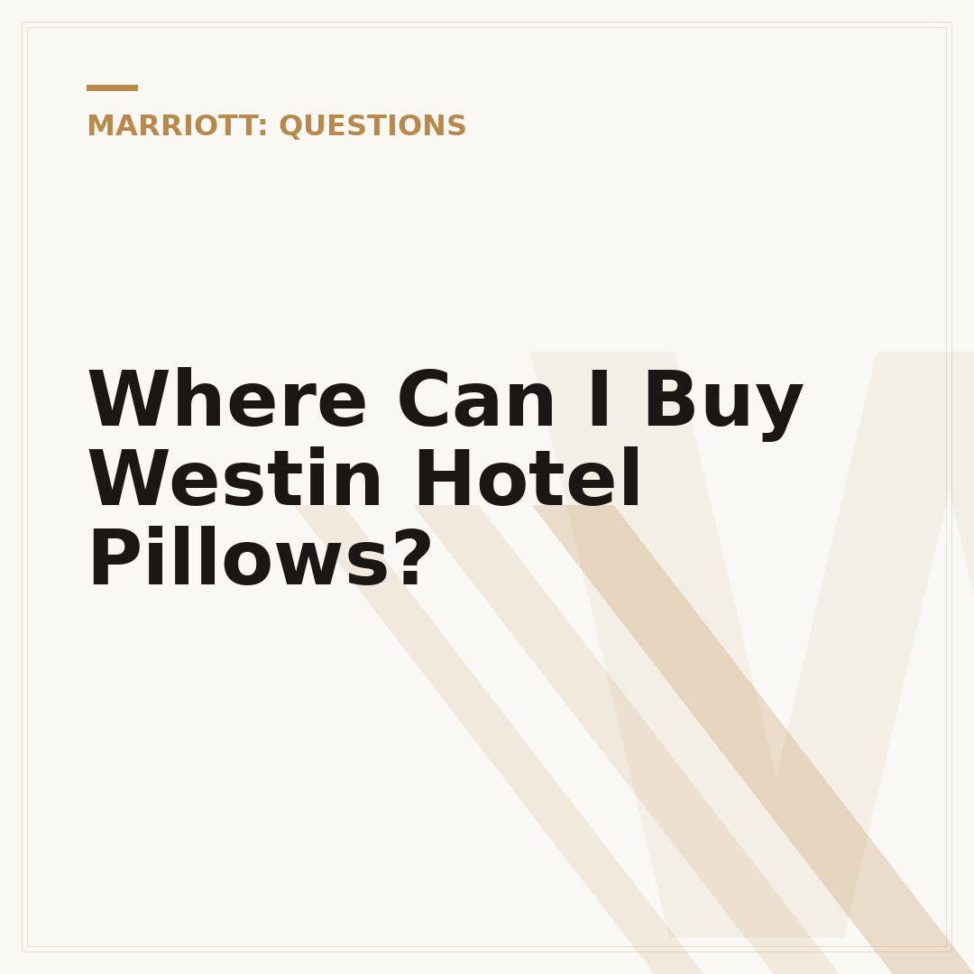 Where Can I Buy Westin Hotel Pillows?