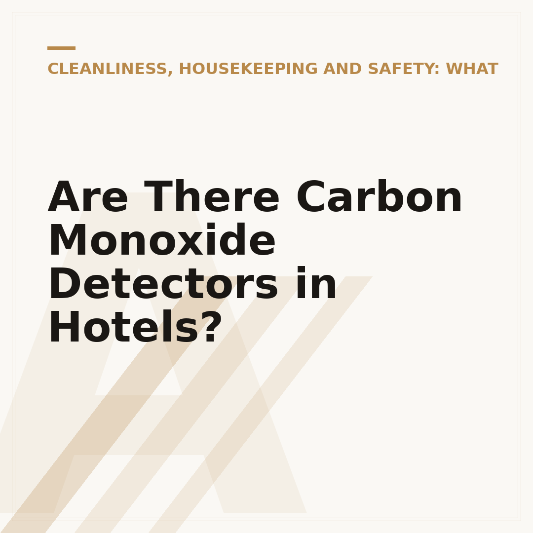 Are There Carbon Monoxide Detectors in Hotels?