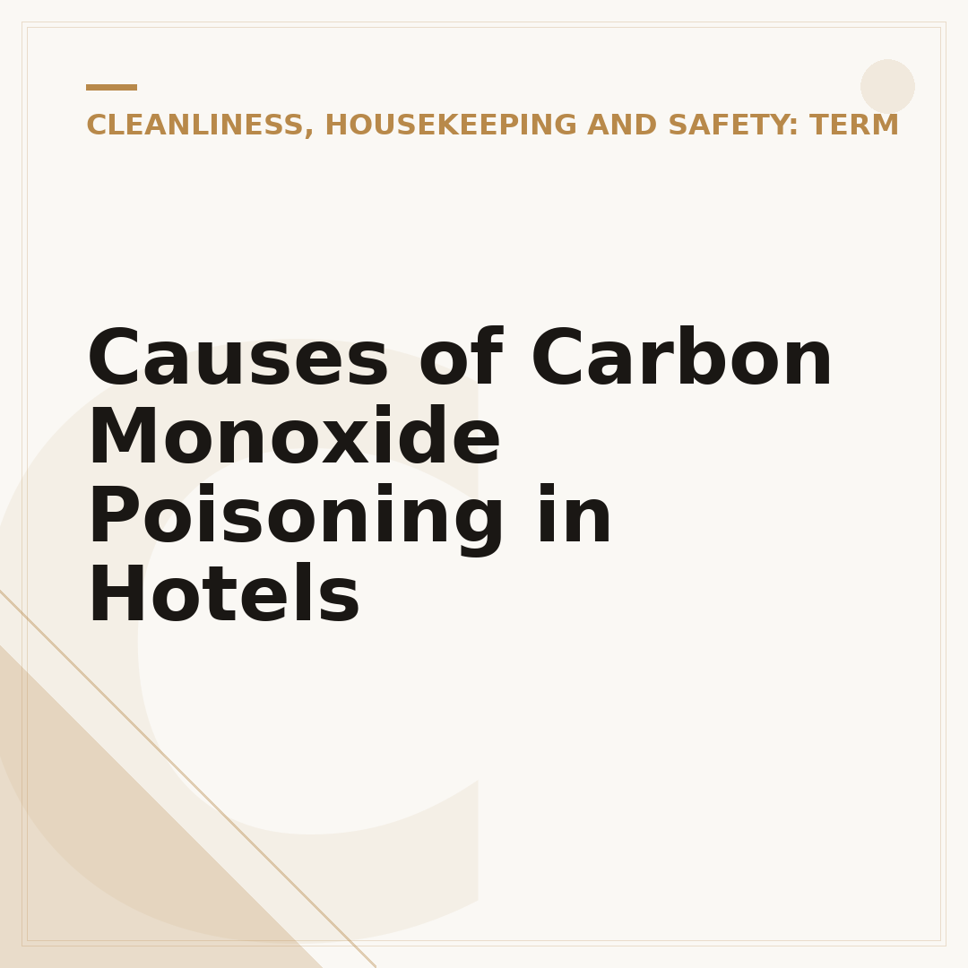 Causes of Carbon Monoxide Poisoning in Hotels