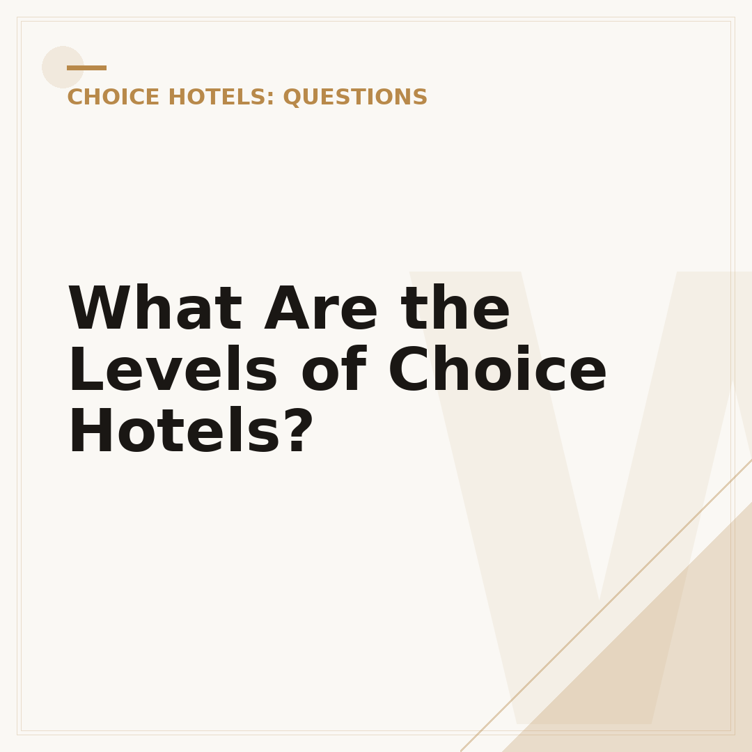 What Are the Levels of Choice Hotels?