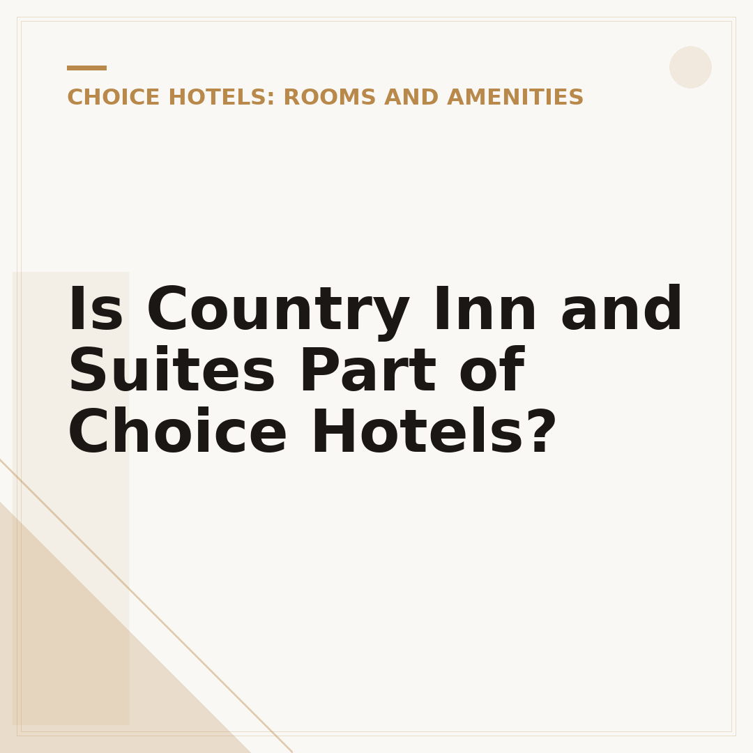 Is Country Inn and Suites Part of Choice Hotels?