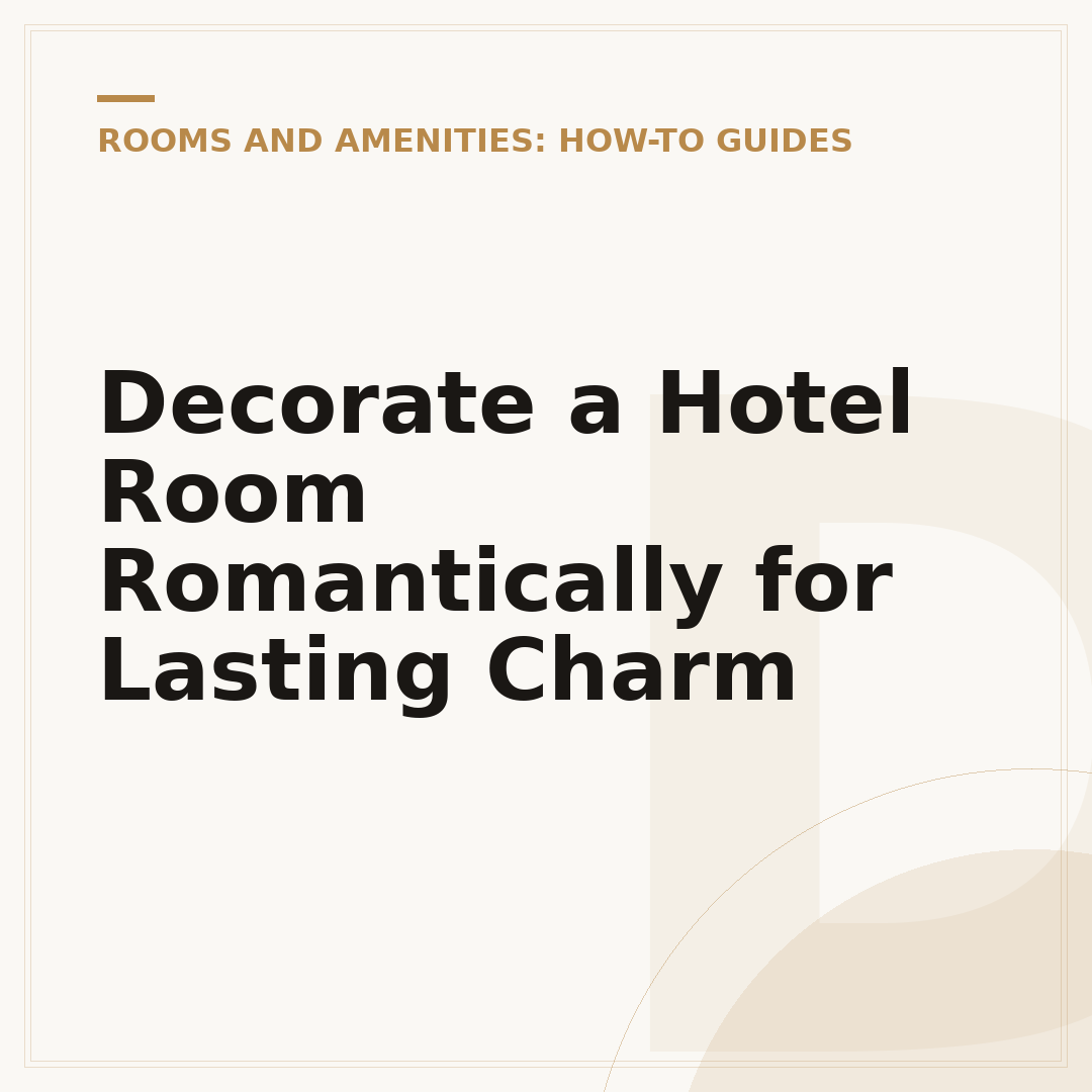 Decorate a Hotel Room Romantically for Lasting Charm