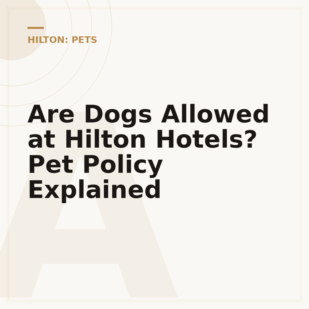 Are Dogs Allowed at Hilton Hotels? Pet Policy Explained