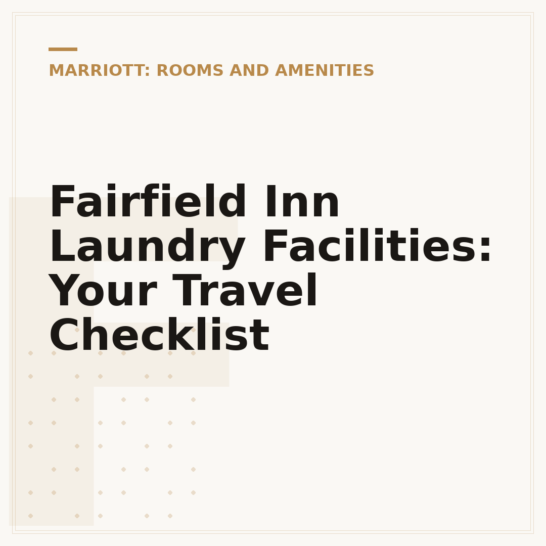 Fairfield Inn Laundry Facilities: Your Travel Checklist