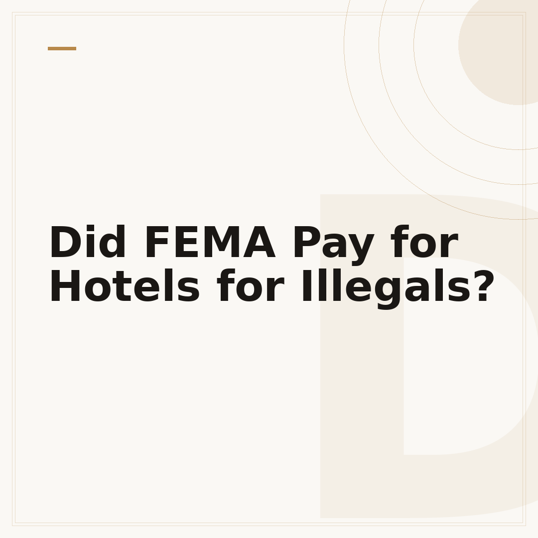 Did FEMA Pay for Hotels for Illegals?