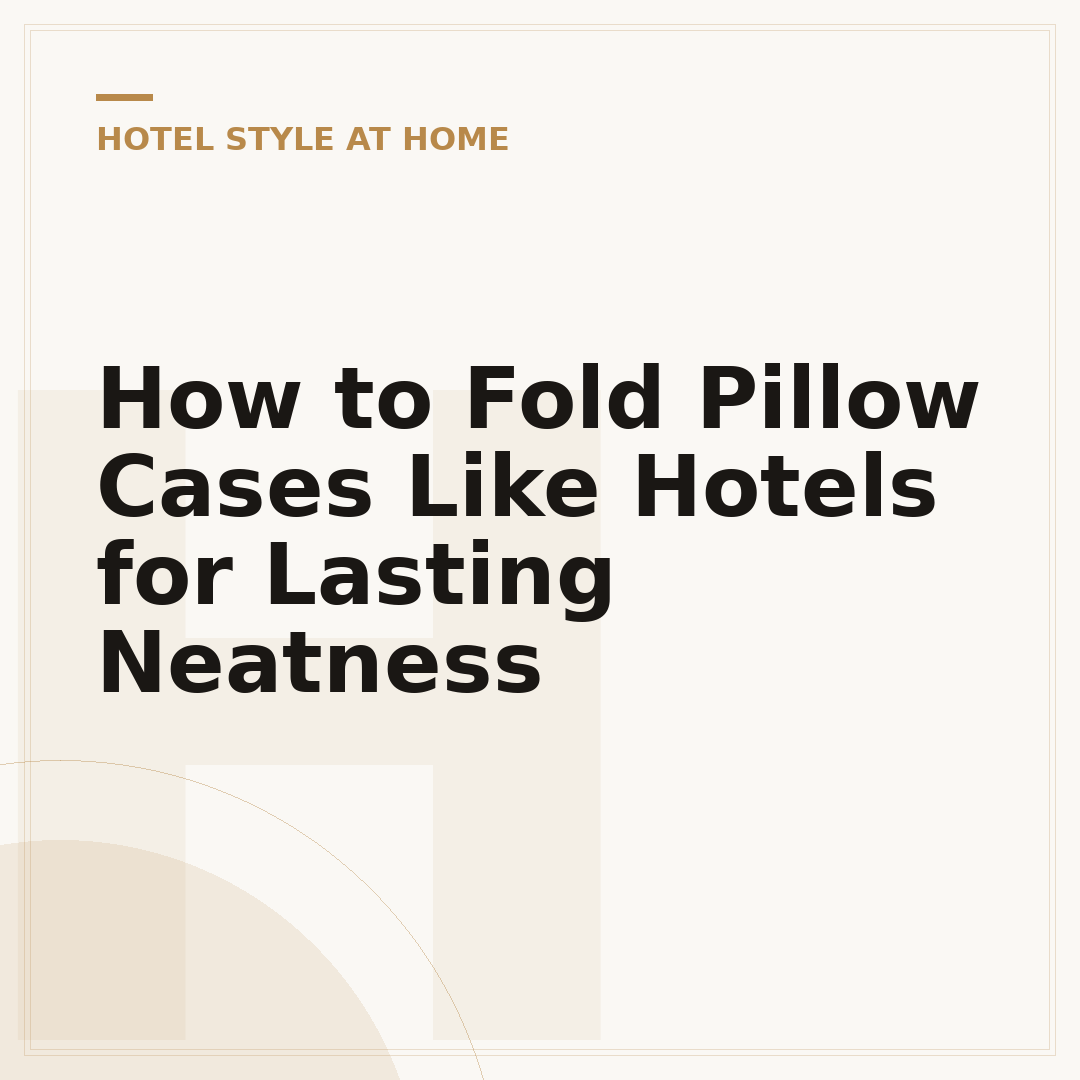 How to Fold Pillow Cases Like Hotels for Lasting Neatness