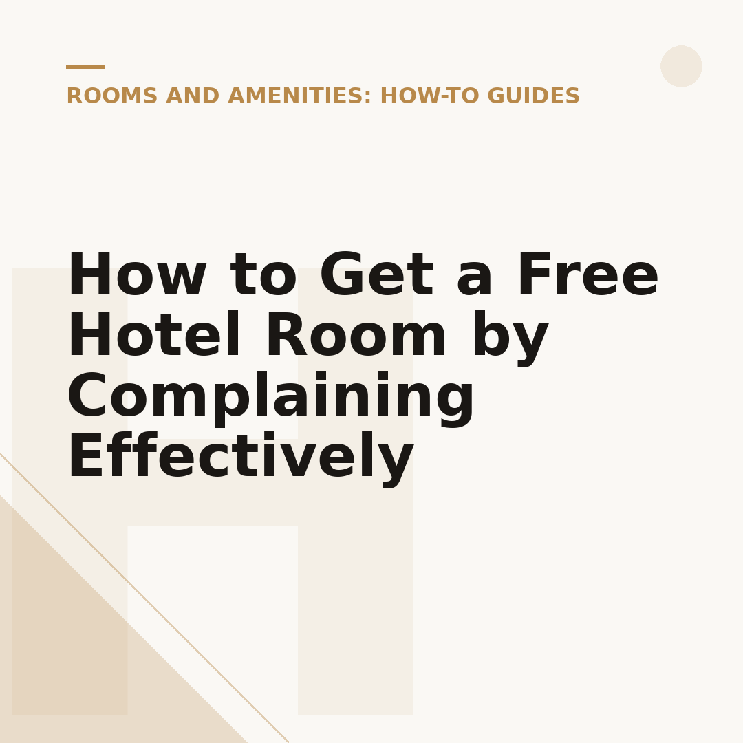 How to Get a Free Hotel Room by Complaining Effectively