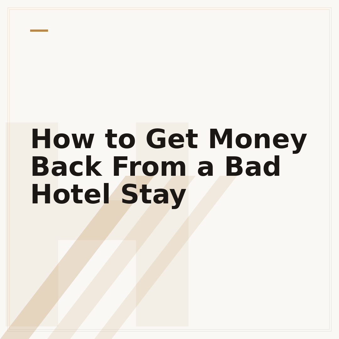How to Get Money Back From a Bad Hotel Stay