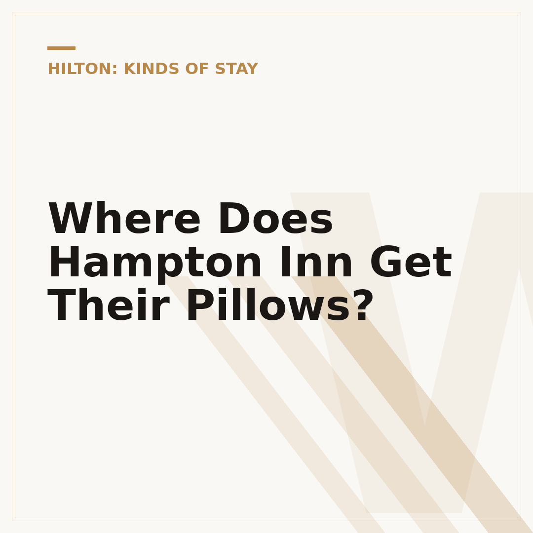 Where Does Hampton Inn Get Their Pillows?