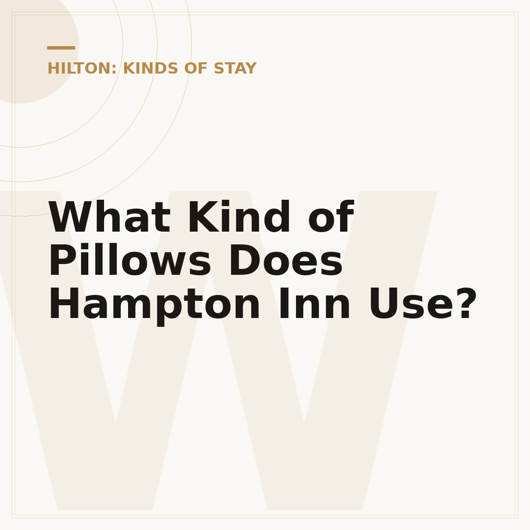 What Kind of Pillows Does Hampton Inn Use?