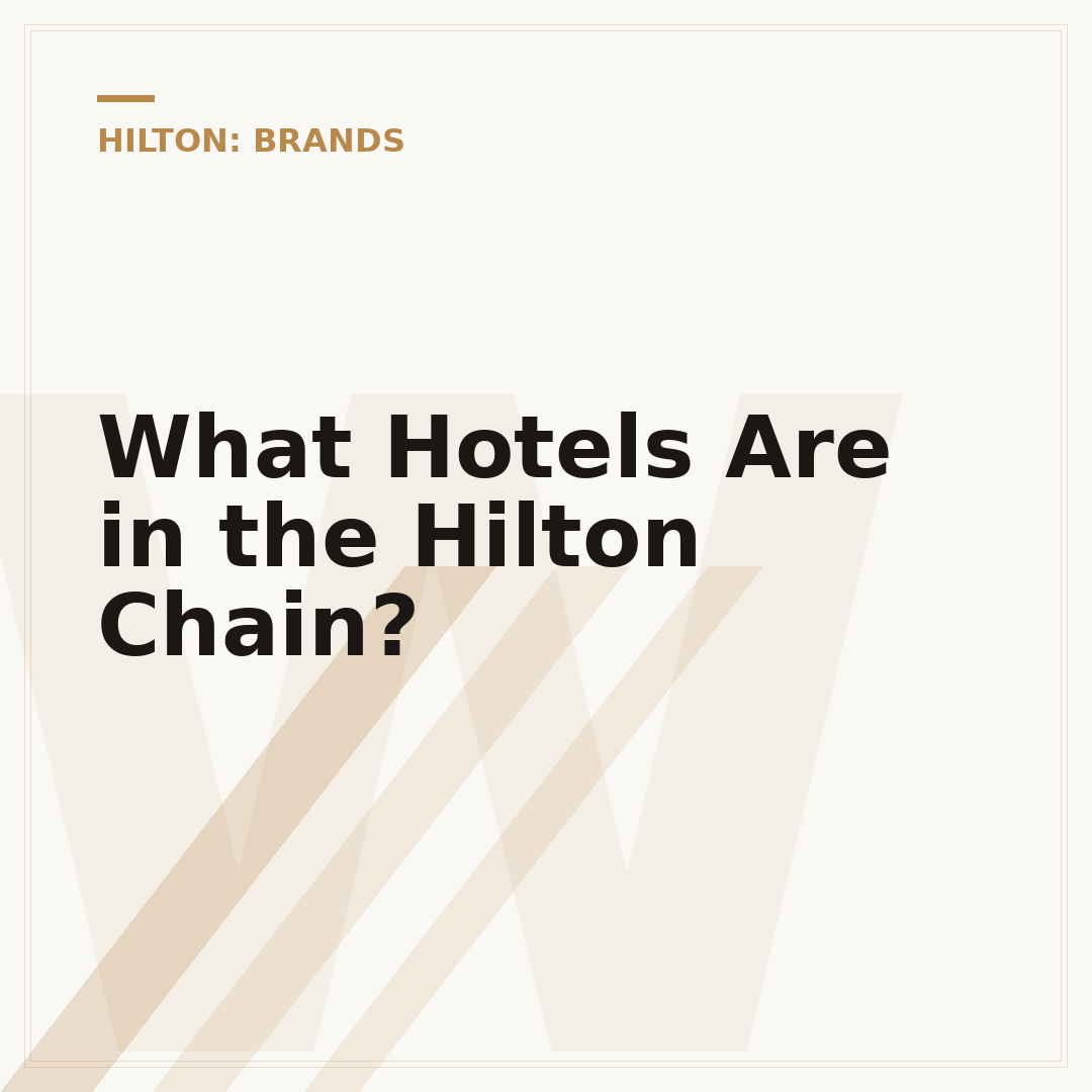 What Hotels Are in the Hilton Chain?