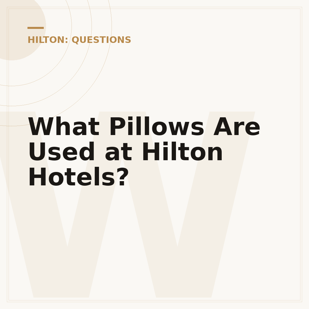 What Pillows Are Used at Hilton Hotels?