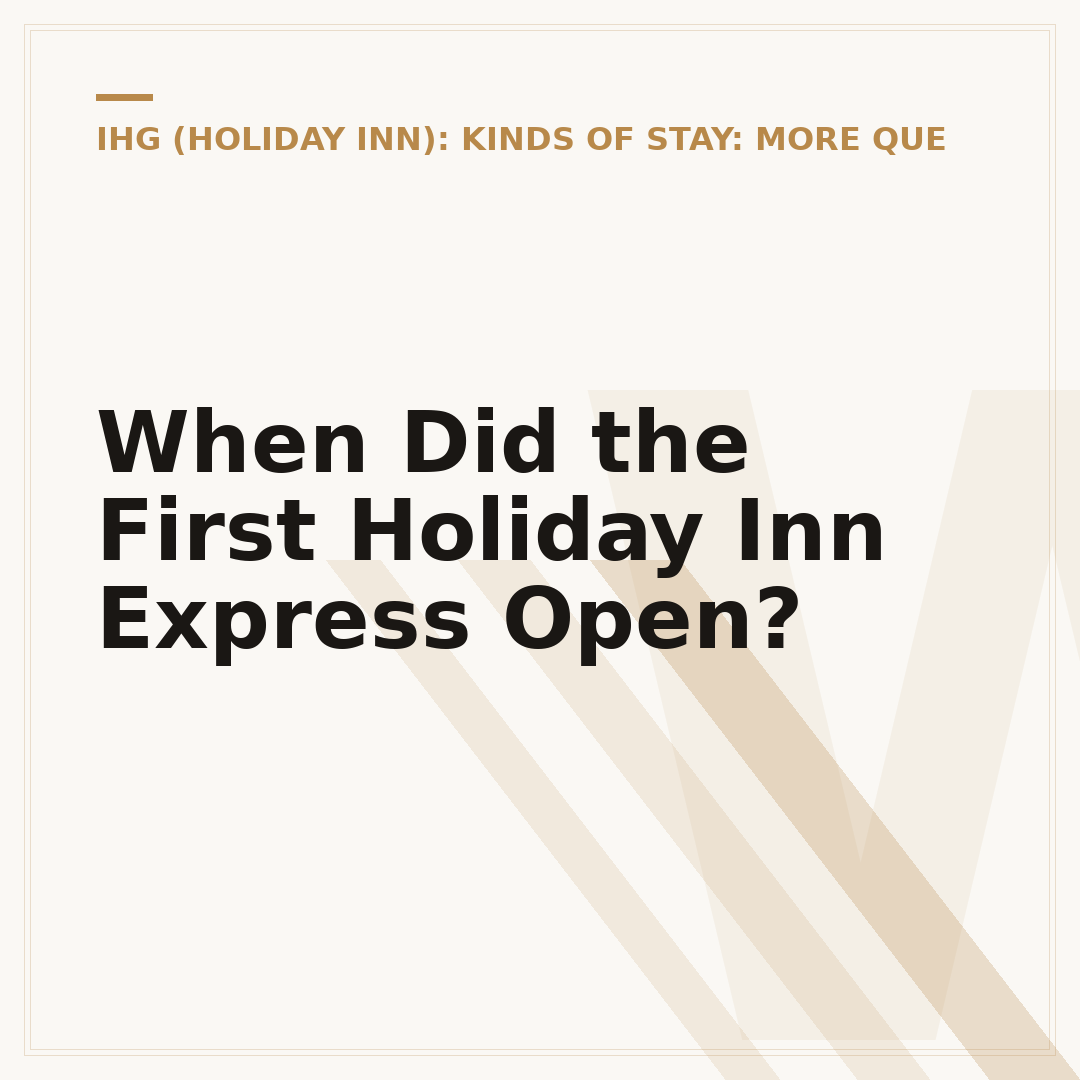 When Did the First Holiday Inn Express Open?