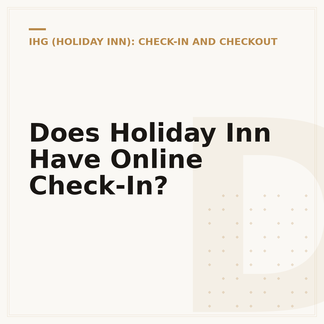 Does Holiday Inn Have Online Check-In?