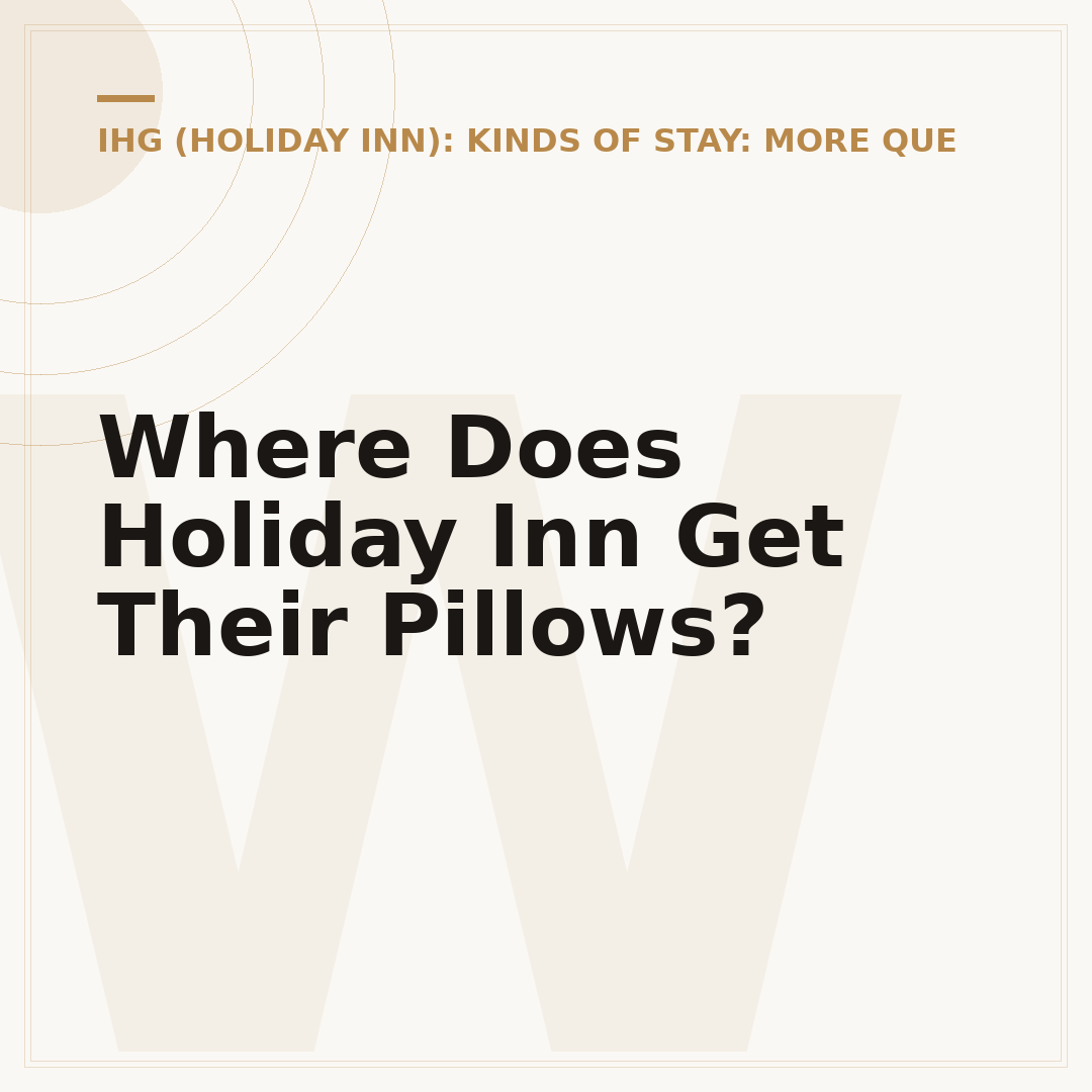 Where Does Holiday Inn Get Their Pillows?