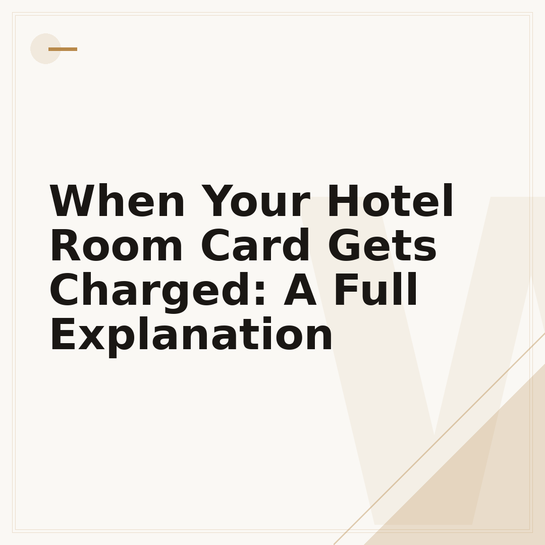 When Your Hotel Room Card Gets Charged: A Full Explanation
