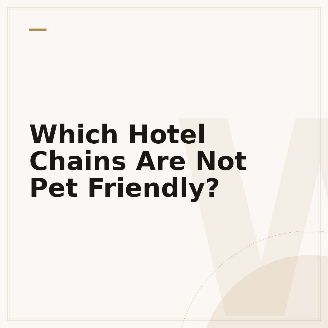 Which Hotel Chains Are Not Pet Friendly?