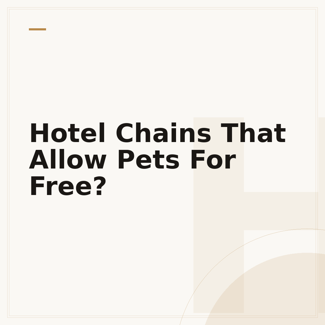 Hotel Chains That Allow Pets For Free?