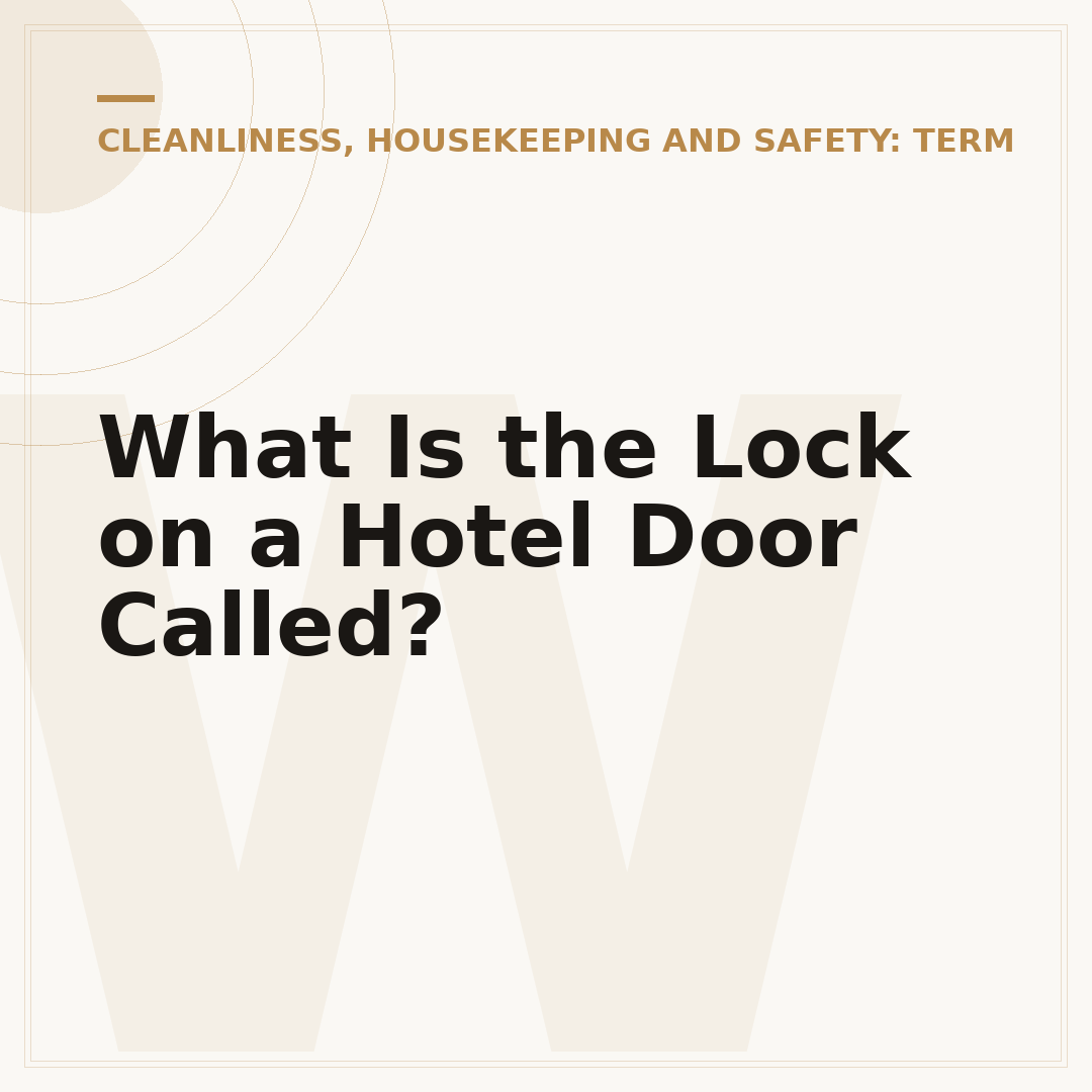 What Is the Lock on a Hotel Door Called?
