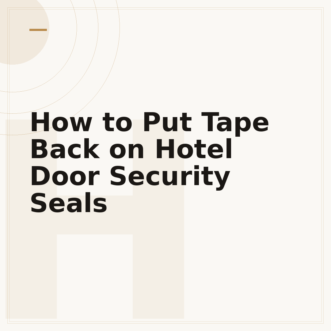 How to Put Tape Back on Hotel Door Security Seals