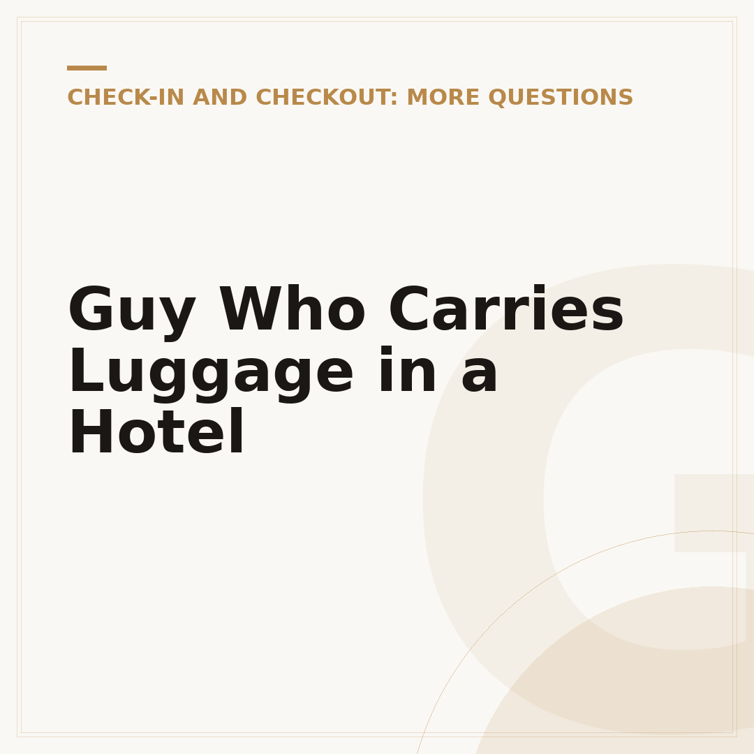 Guy Who Carries Luggage in a Hotel