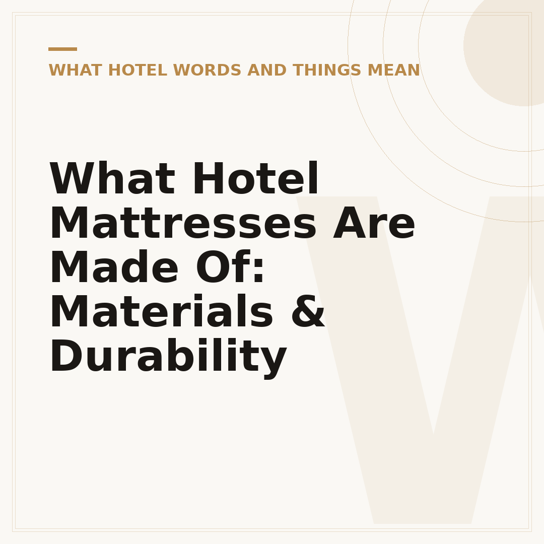 What Hotel Mattresses Are Made Of: Materials & Durability