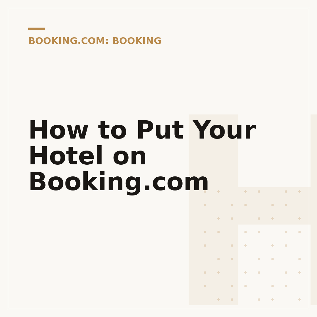 How to Put Your Hotel on Booking.com