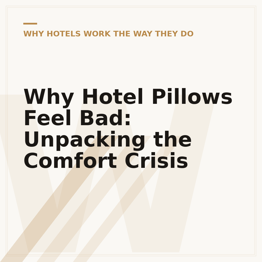 Why Hotel Pillows Feel Bad: Unpacking the Comfort Crisis
