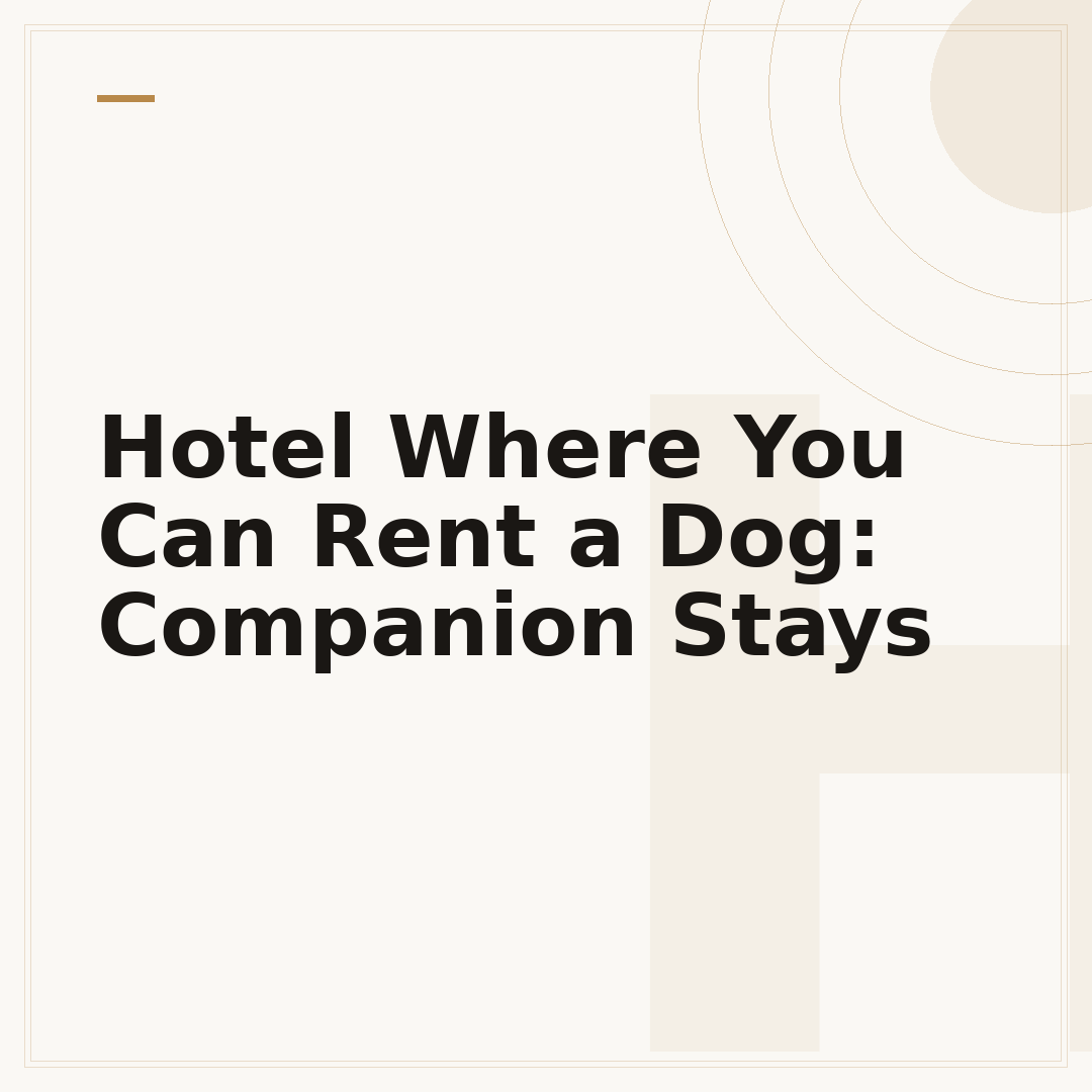 Hotel Where You Can Rent a Dog: Companion Stays