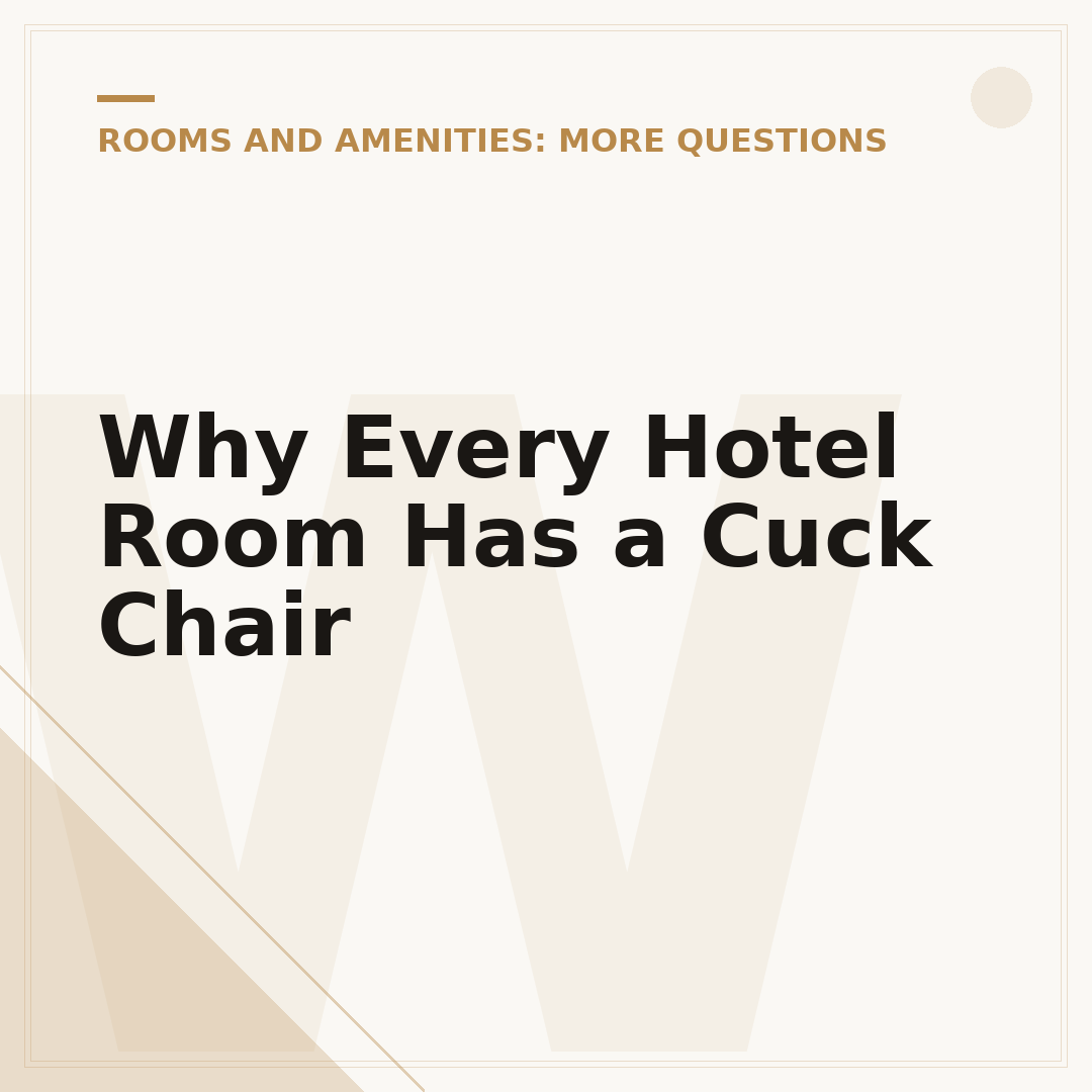 Why Every Hotel Room Has a Cuck Chair