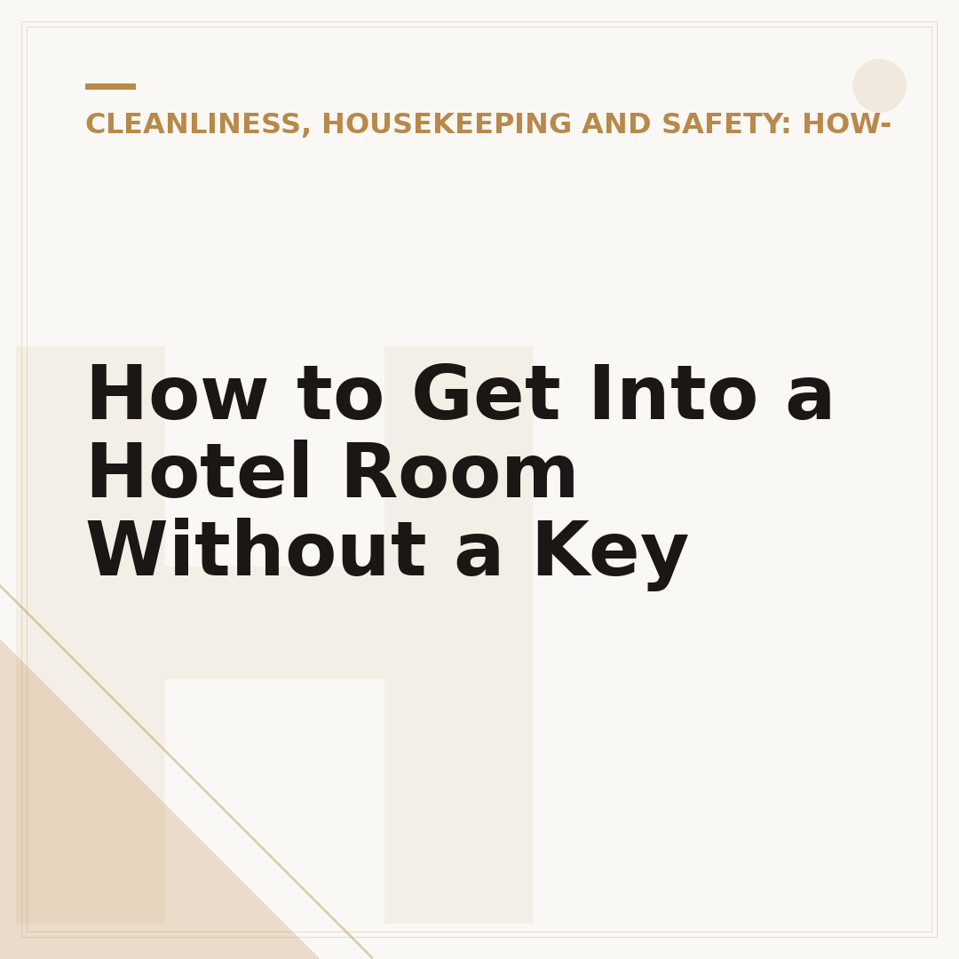 How to Get Into a Hotel Room Without a Key