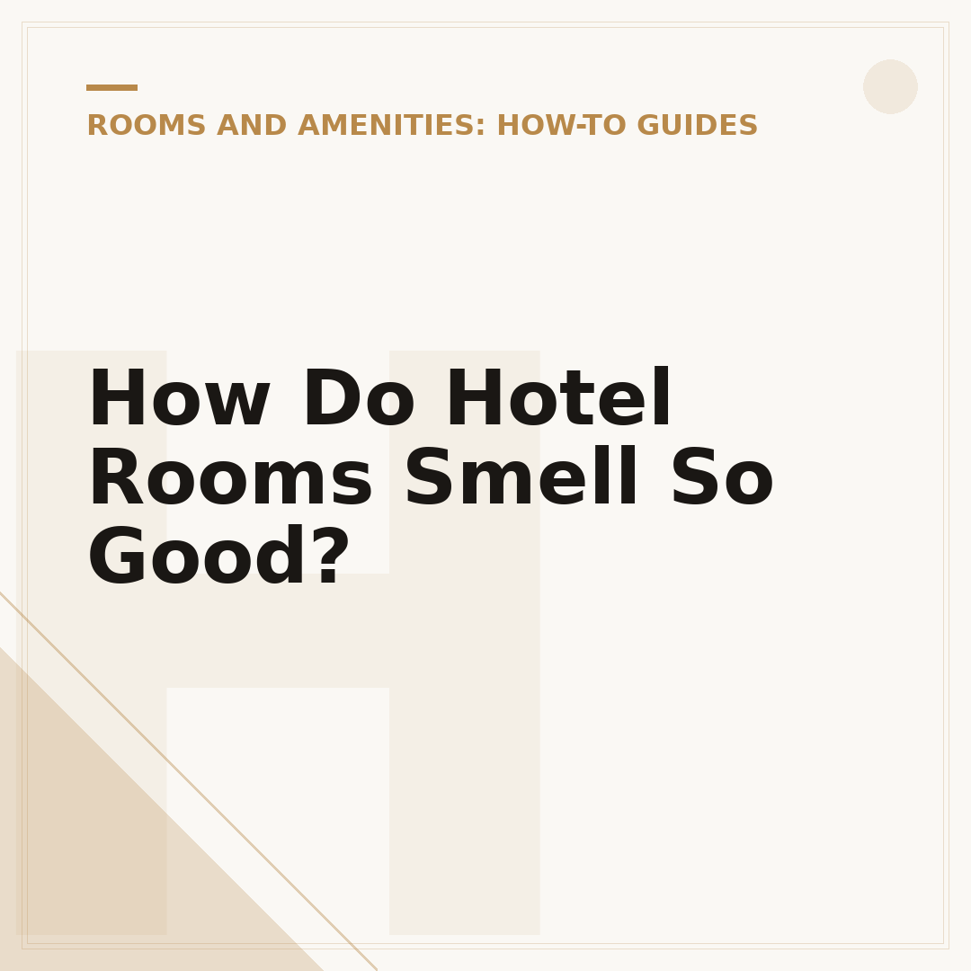 How Do Hotel Rooms Smell So Good?