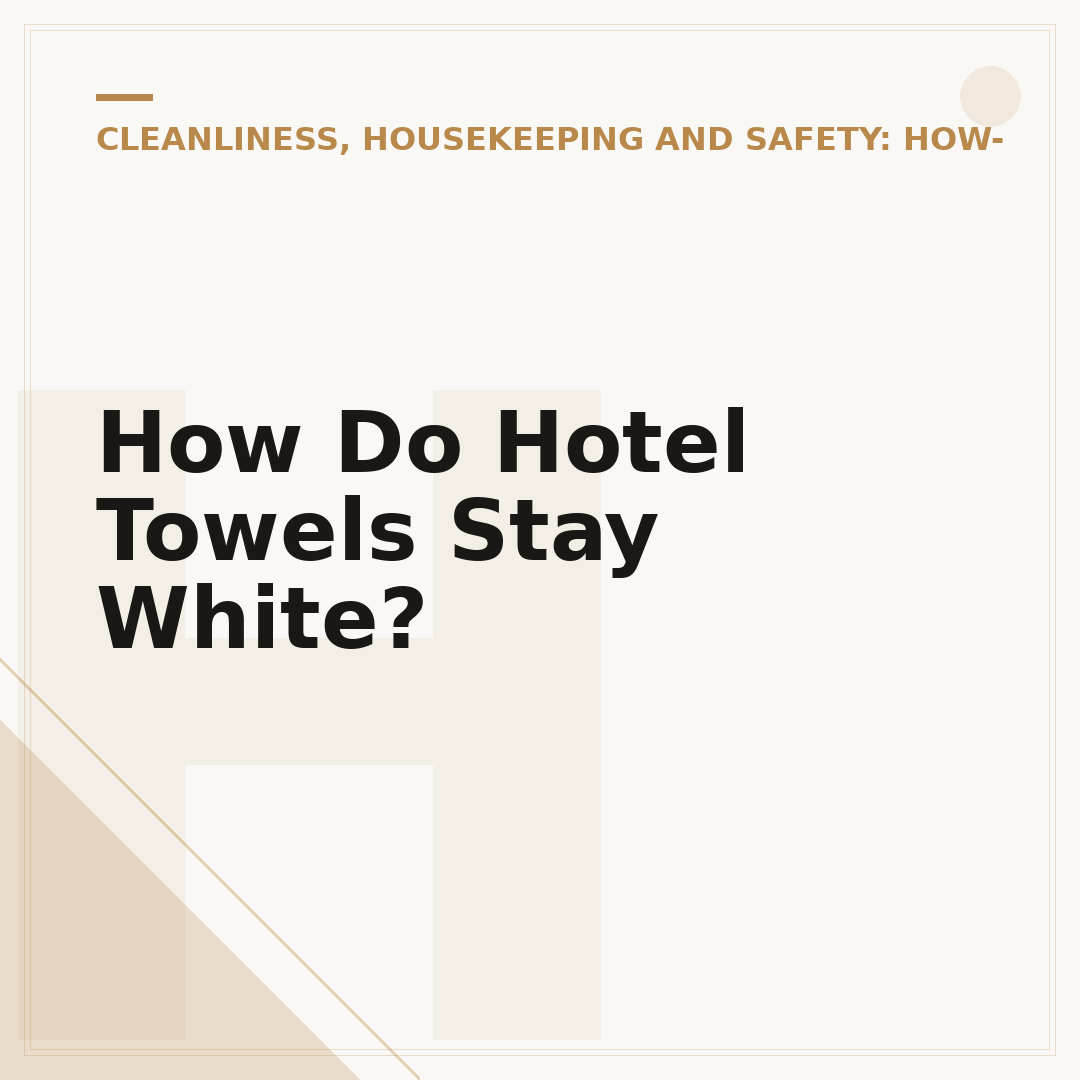 How Do Hotel Towels Stay White?
