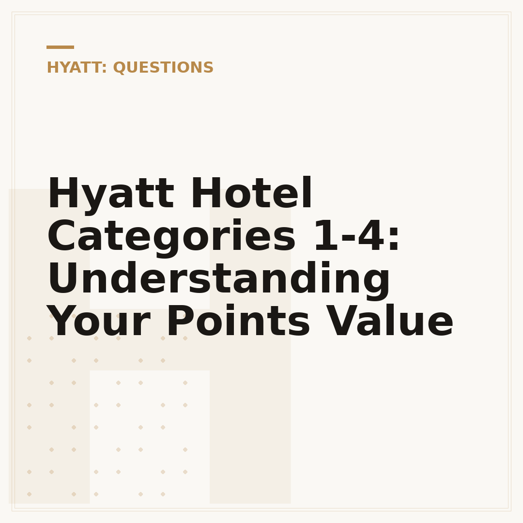 Hyatt Hotel Categories 1-4: Understanding Your Points Value