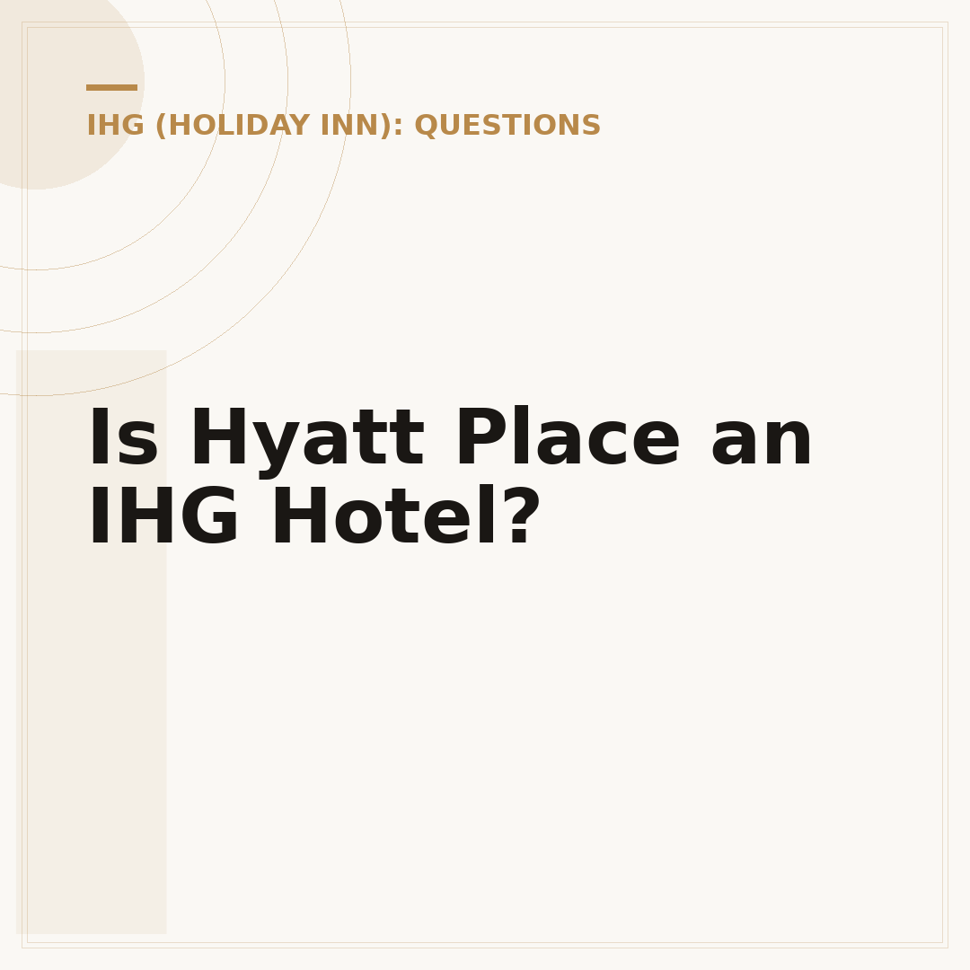 Is Hyatt Place an IHG Hotel?