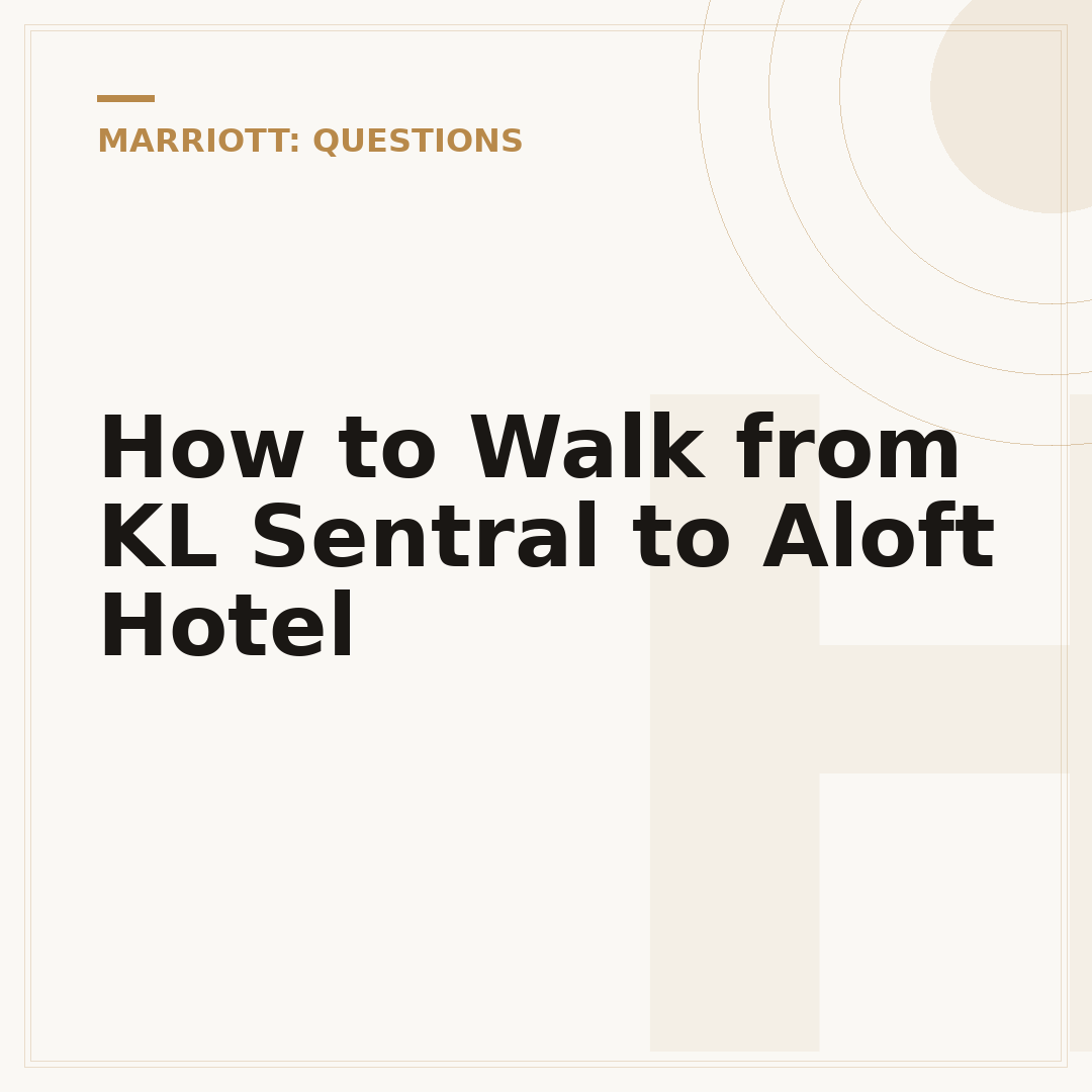 How to Walk from KL Sentral to Aloft Hotel