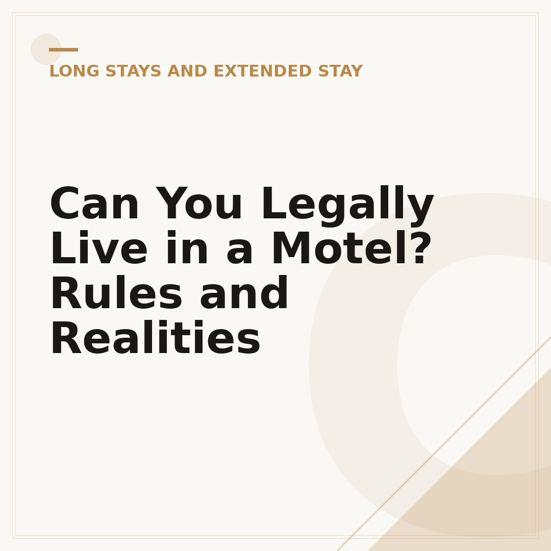 Can You Legally Live in a Motel? Rules and Realities