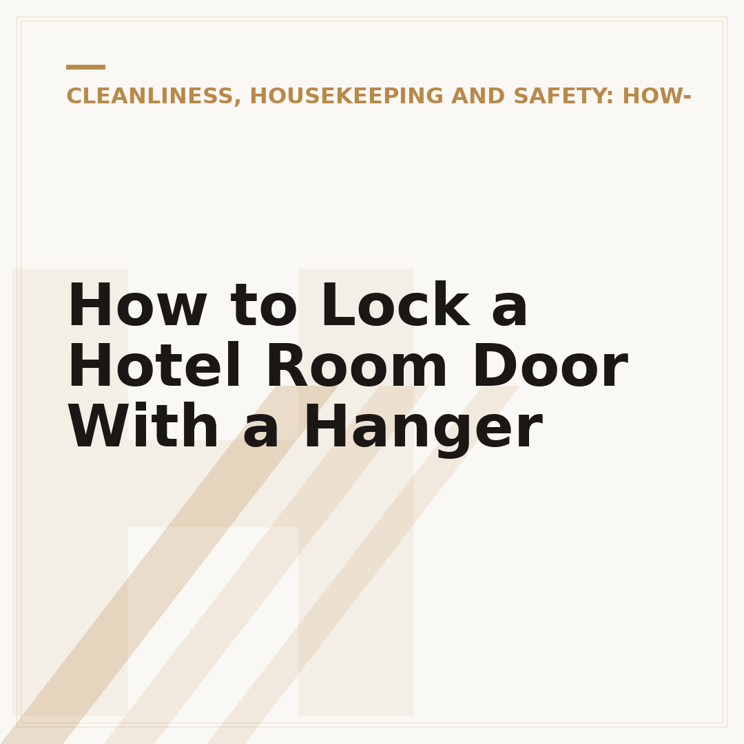 How to Lock a Hotel Room Door With a Hanger