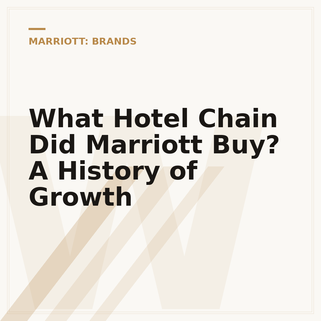 What Hotel Chain Did Marriott Buy? A History of Growth