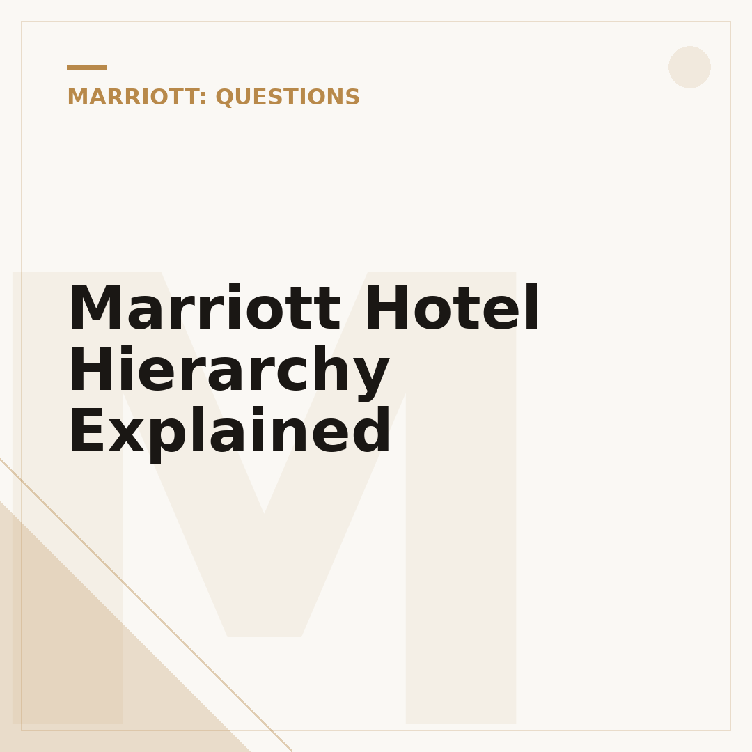 Marriott Hotel Hierarchy Explained