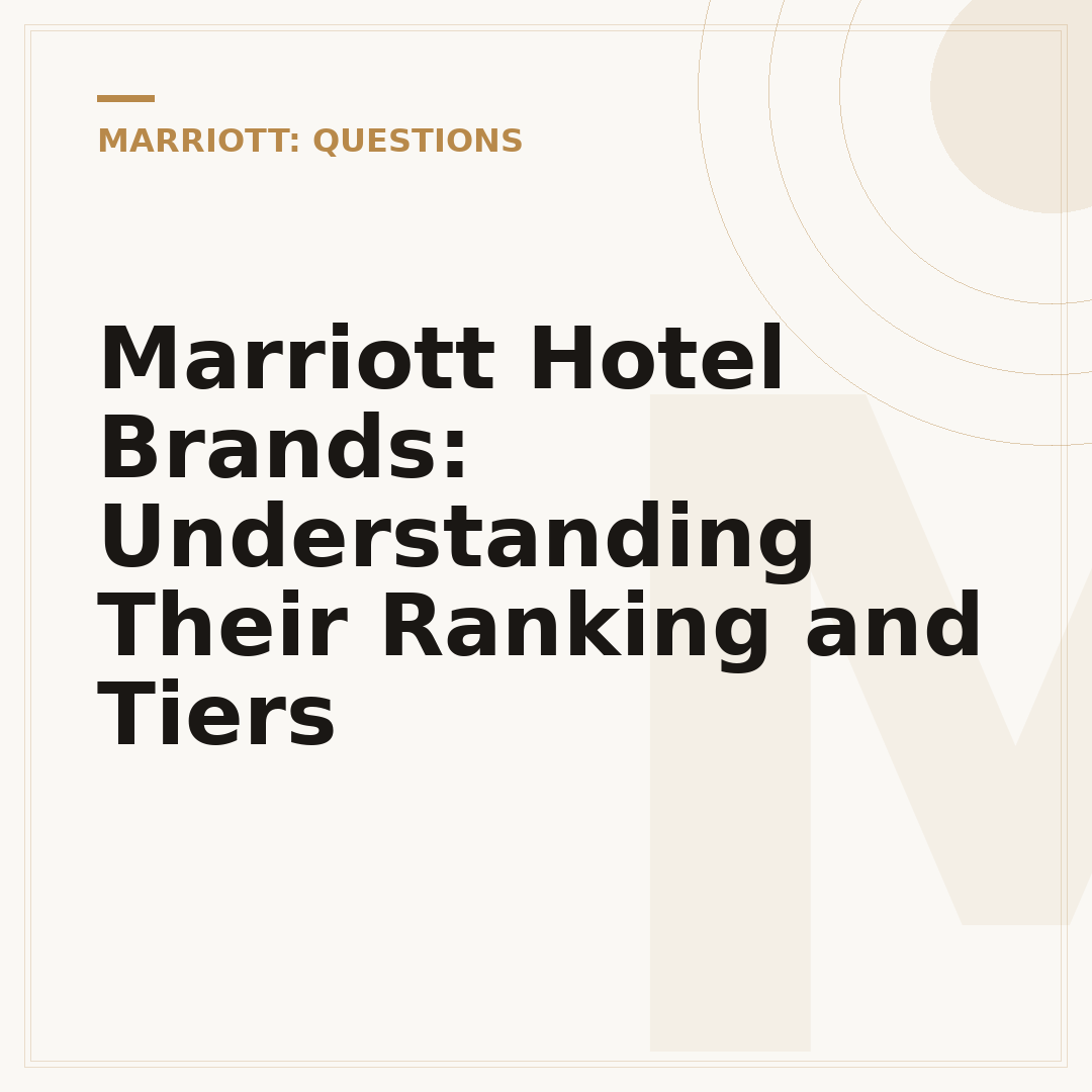Marriott Hotel Brands: Understanding Their Ranking and Tiers