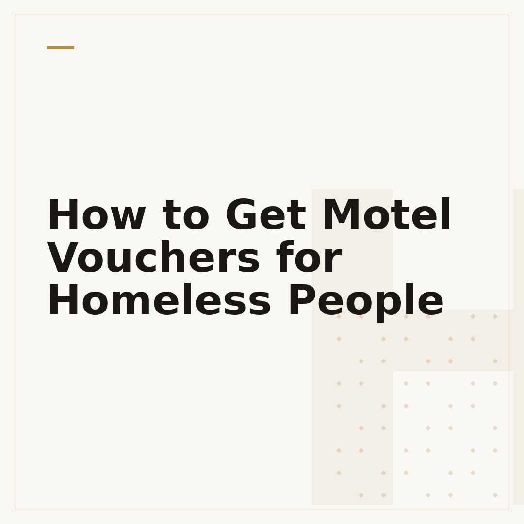 How to Get Motel Vouchers for Homeless People