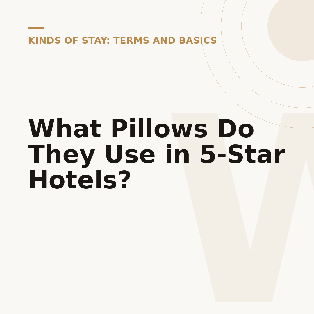 What Pillows Do They Use in 5-Star Hotels?