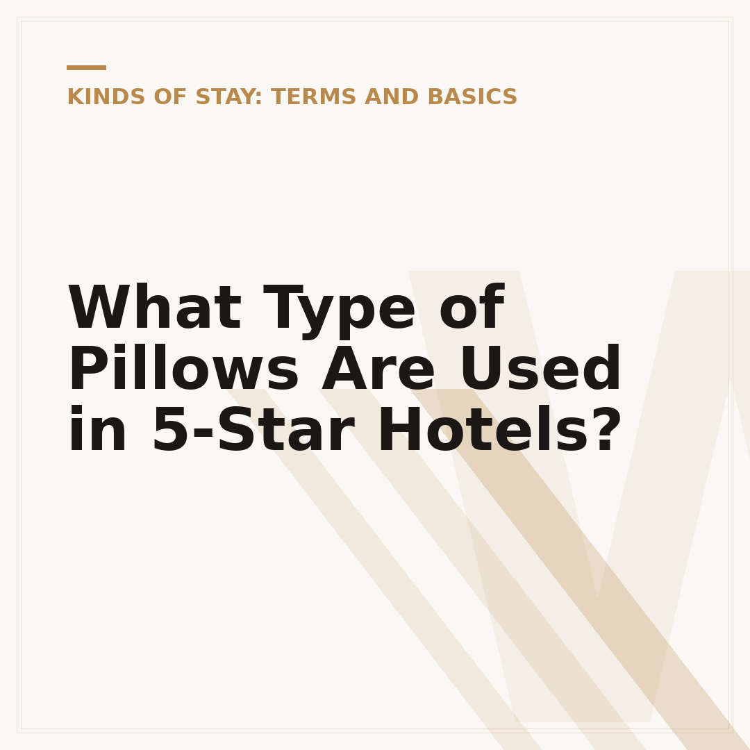 What Type of Pillows Are Used in 5-Star Hotels?