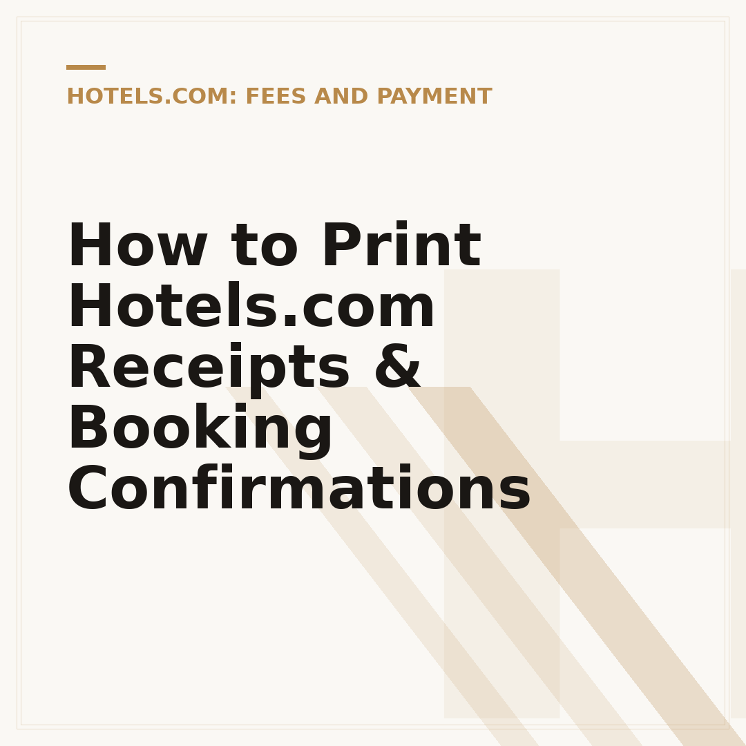 How to Print Hotels.com Receipts & Booking Confirmations